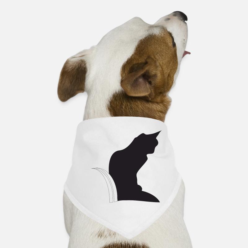 Nemo, schwarze Katz im Keller - Hunde-Bandana - Weiß