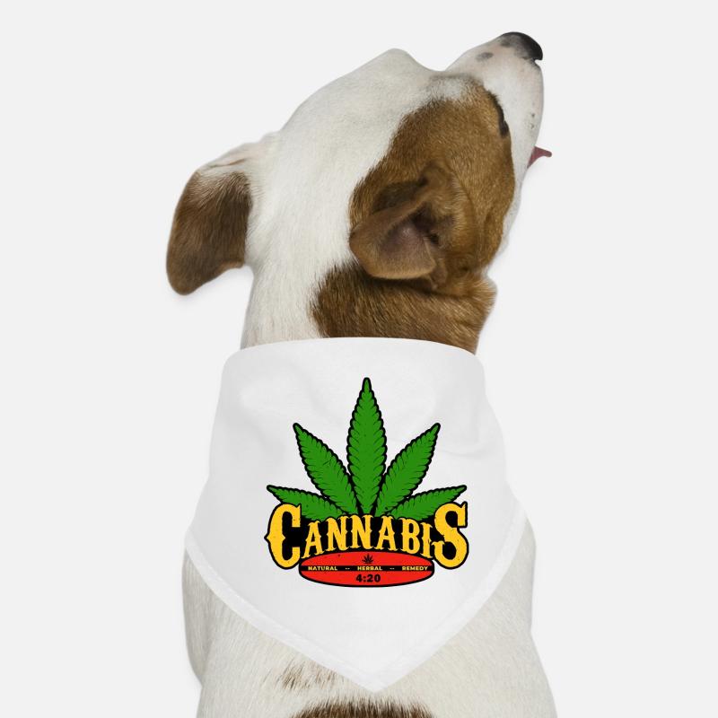 Cannabis Leaf Retro Badge Design Dog Bandana