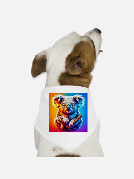 Koala - Hunde-Bandana - Weiß - Vorne