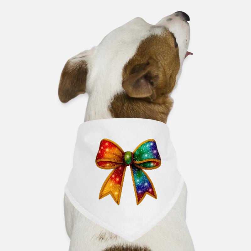 Schleife | Galaktische Regenbogen-Bindung Hunde-Bandana