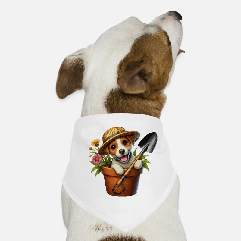 Jack Russell Terrier Blumentopf Gartendesign Hunde-Bandana