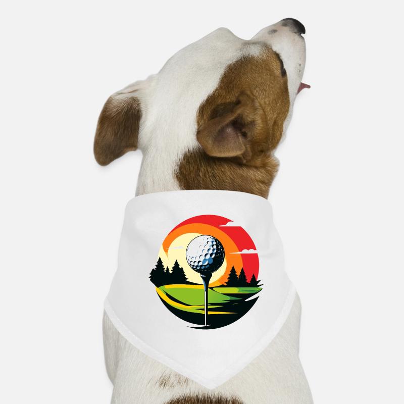 Golfball Golfplatz Golftee Landschaft Golf Motiv Hunde-Bandana