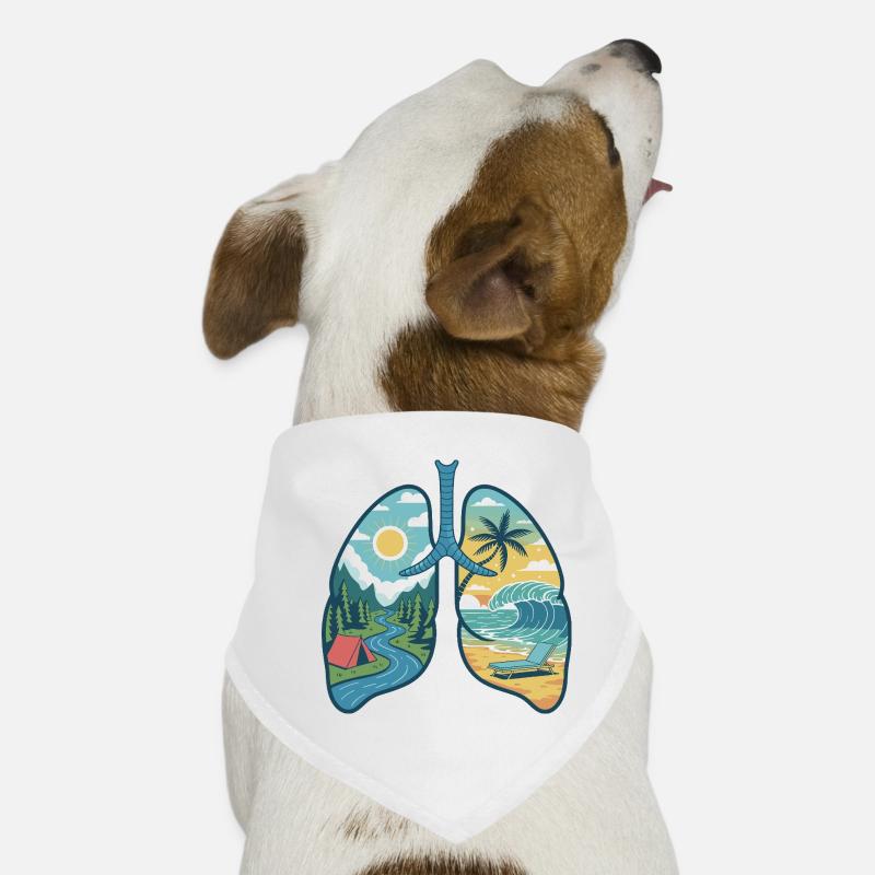 Lungs Nature Mountains Forest River Beach Sea Waves Dog Bandana