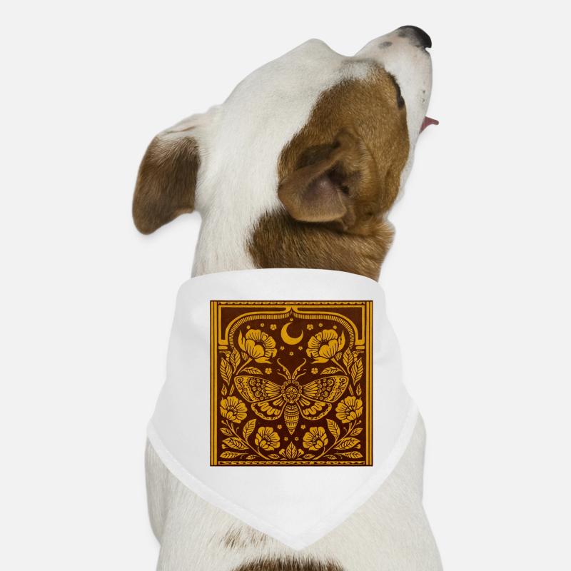 Moonlit Moth in Floral Arc Dog Bandana