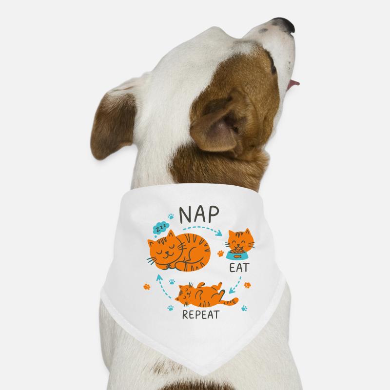 Conception de chat Manger Répétition Sieste Bandana pour chien