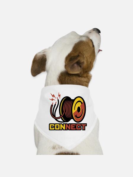 Cable Reel Cable Logo - Dog Bandana - white - Front