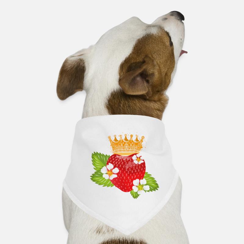 Erdbeere mit Krone Blüten und Blätter Hunde-Bandana
