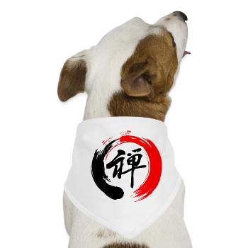 Zen enso zen Kreis rot und schwarz - Hunde-Bandana - Weiß - Vorne