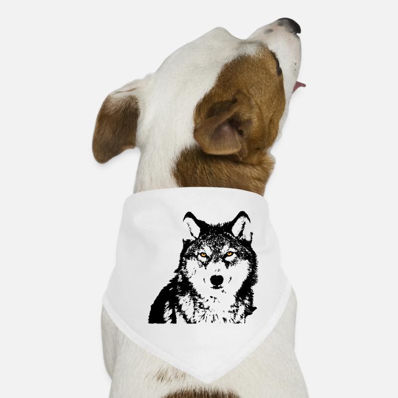 Schwarze Wolfaugen Hunde-Bandana