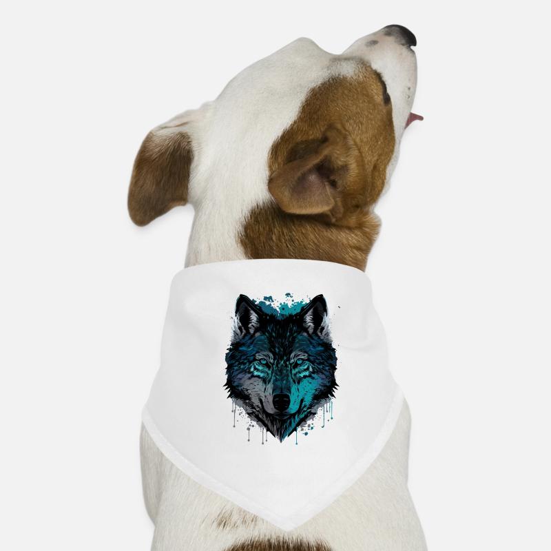 Un dessin de loup comme fabuleux cadeau de Noël Bandana pour chien