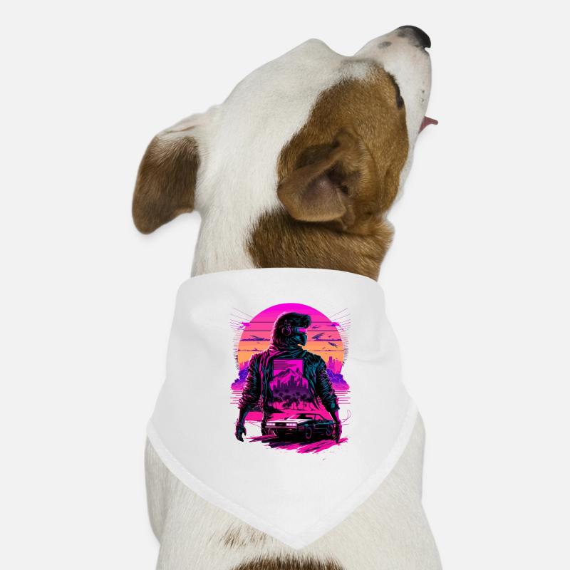 Futuristische Synthwave Hunde-Bandana