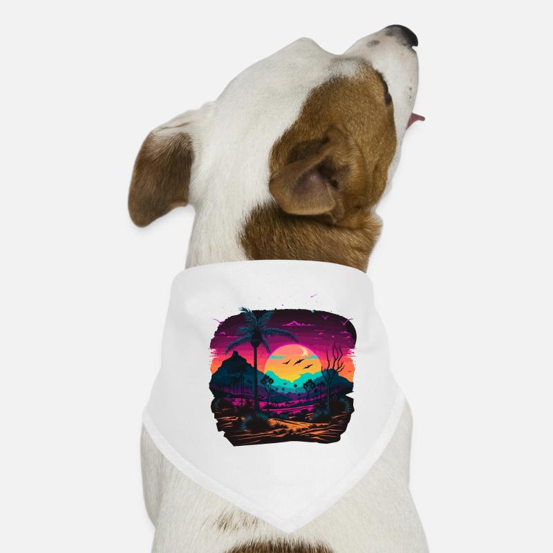 80s Style Artwork Dog Bandana