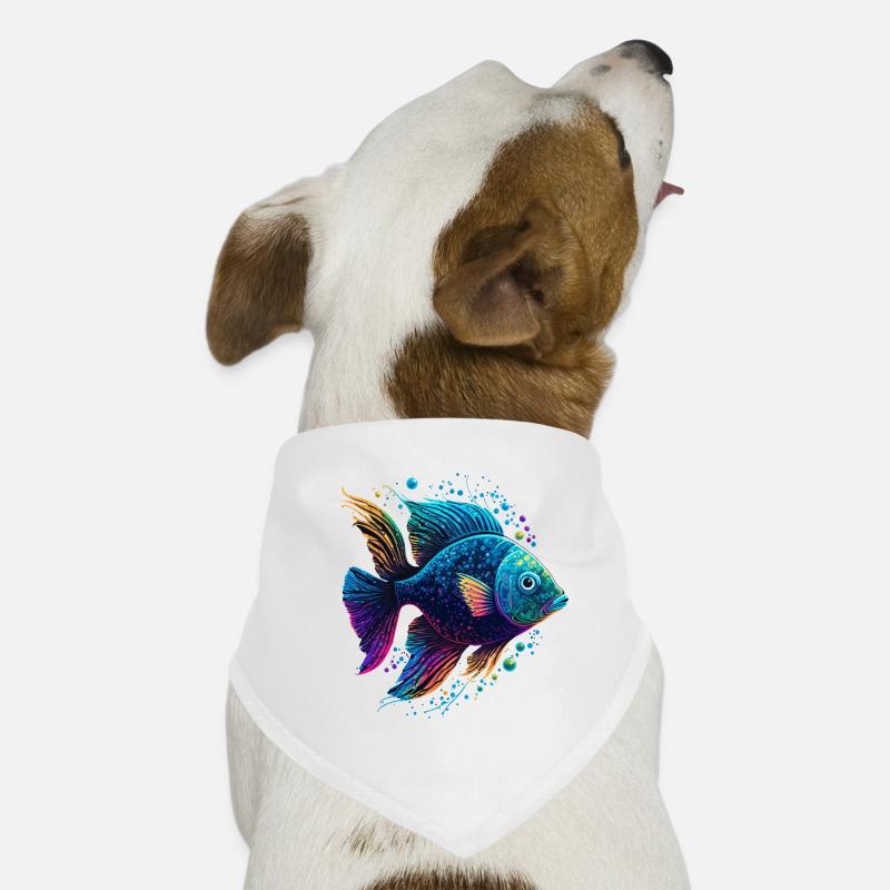 Regenbogenfisch - Hunde-Bandana - Weiß