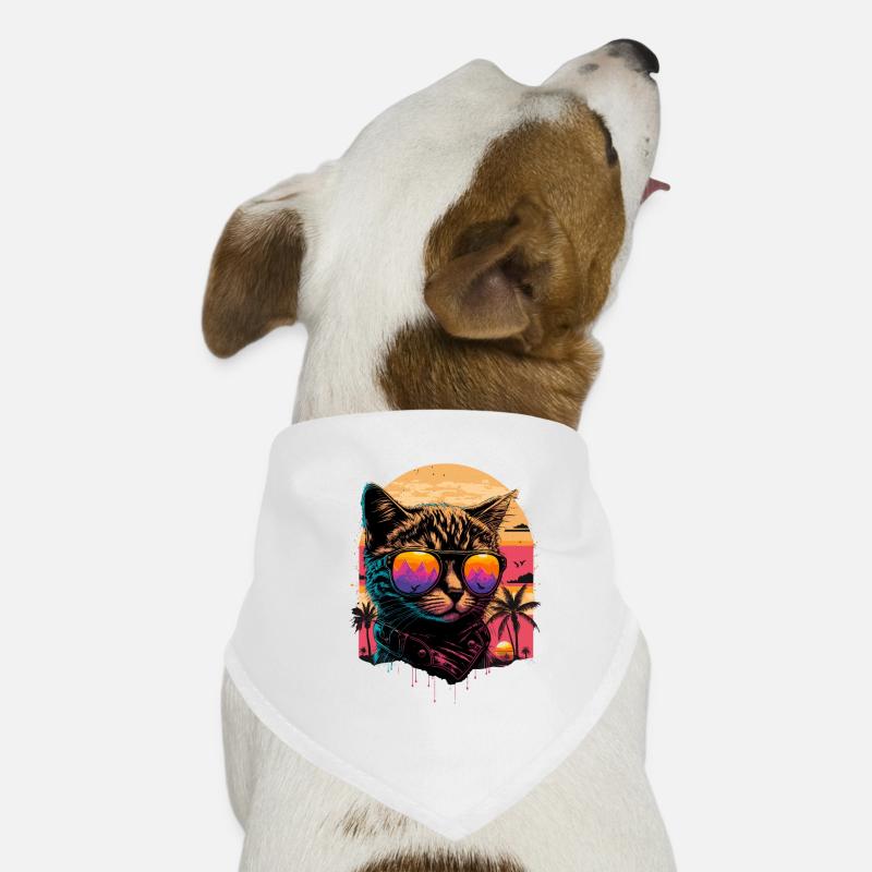 Chat au coucher du soleil Bandana pour chien