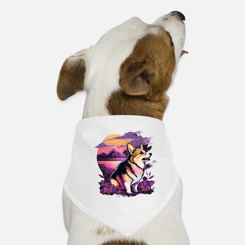 Ruhig sitzender Corgi Hunde-Bandana