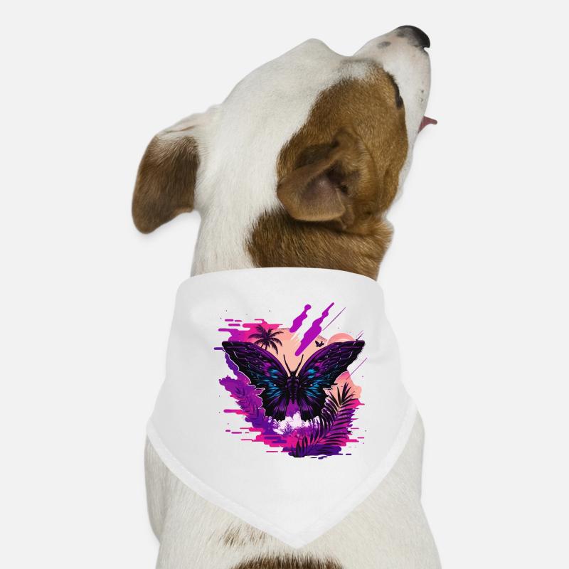 Papillon Nature Vaporwave Bandana pour chien
