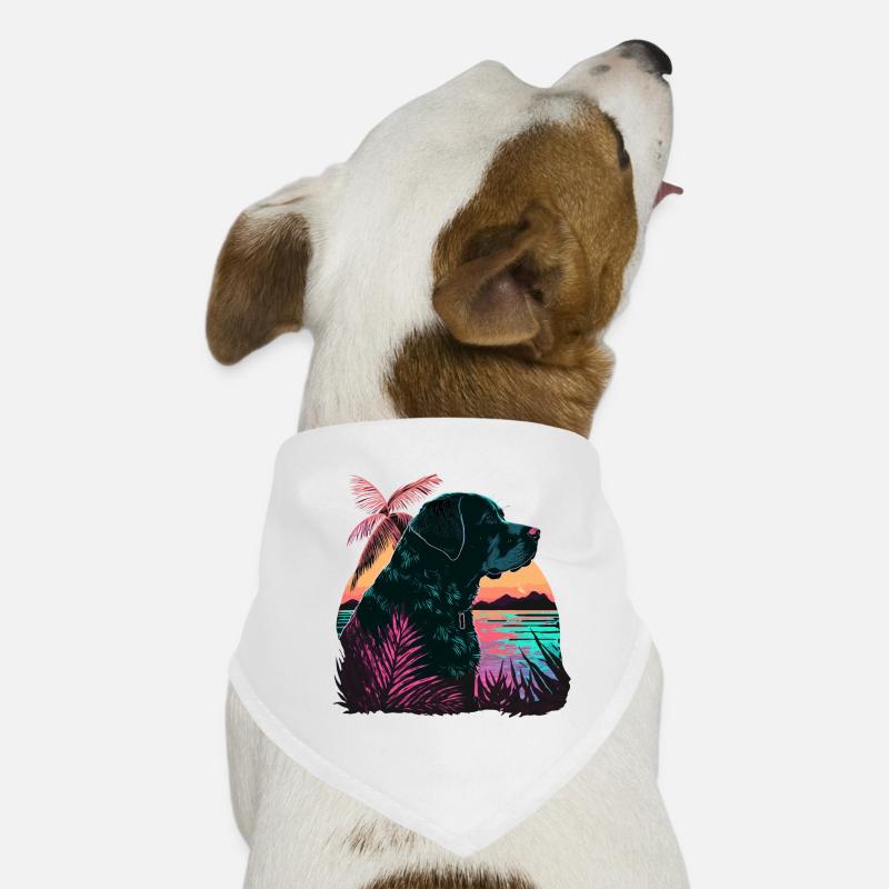 Black Labrador Retriever at the Beach Dog Bandana
