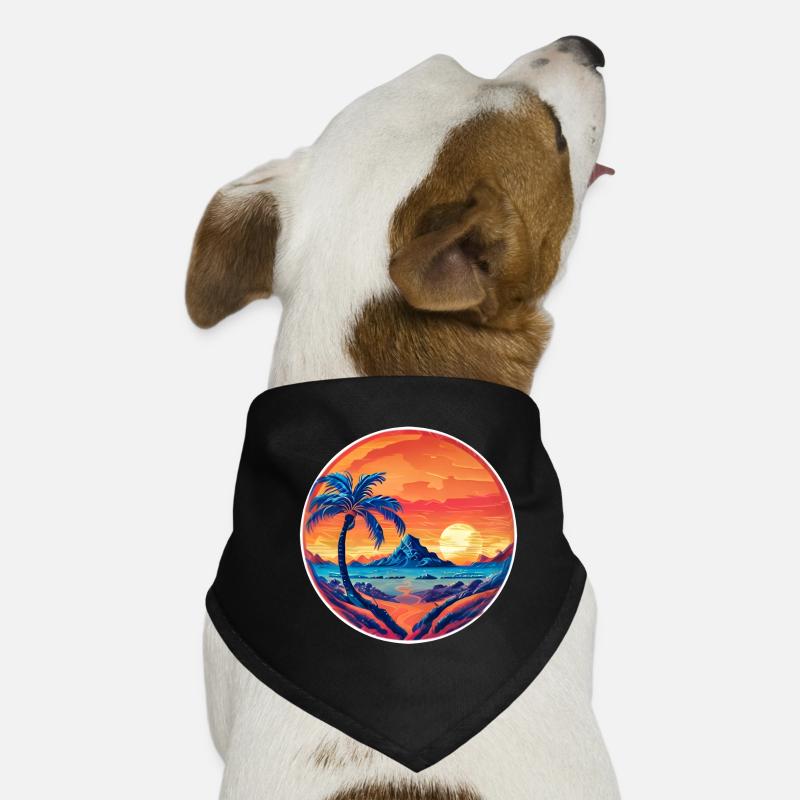 Vintage Beach Landscape complement Dog Bandana