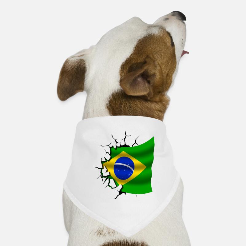 Drapeau du Brésil - Brésil - Drapeau Broken Design Bandana pour chien