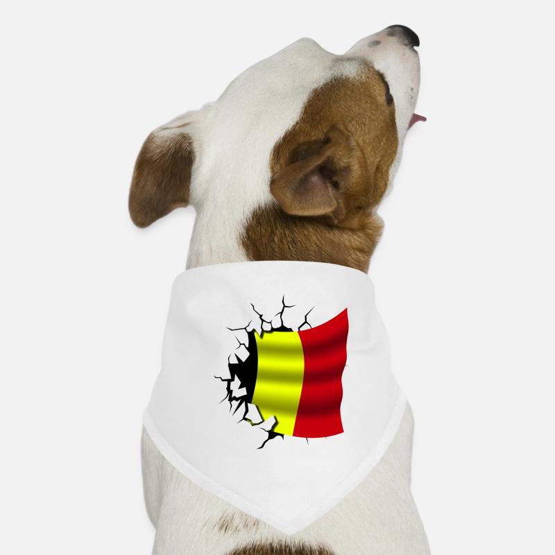 Drapeau de la Belgique - Belgique - Drapeau Broken Design Bandana pour chien