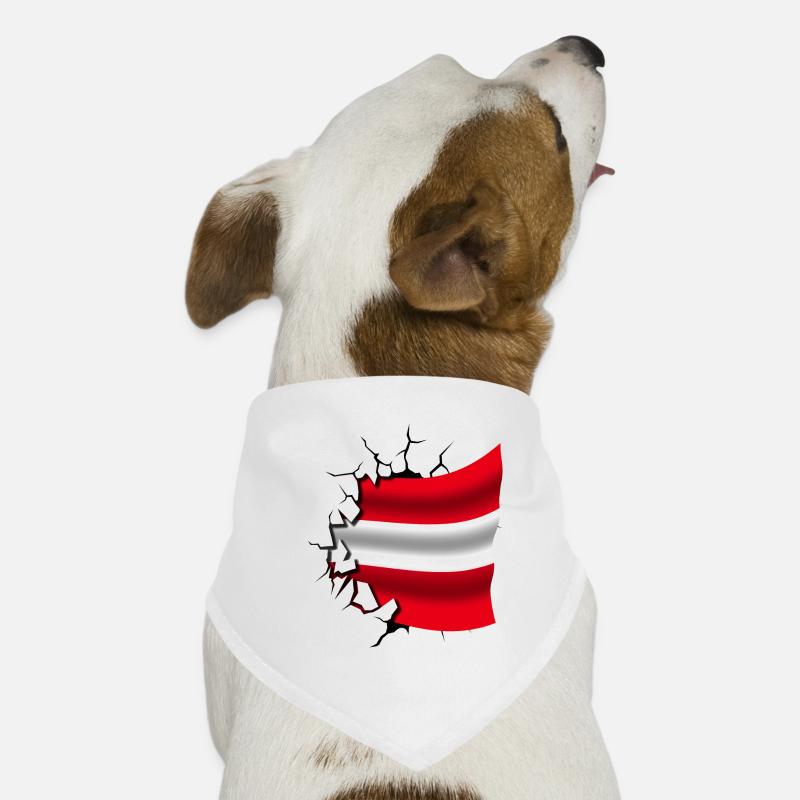 Flag of Austria - Austria - Flag Broken Design Dog Bandana