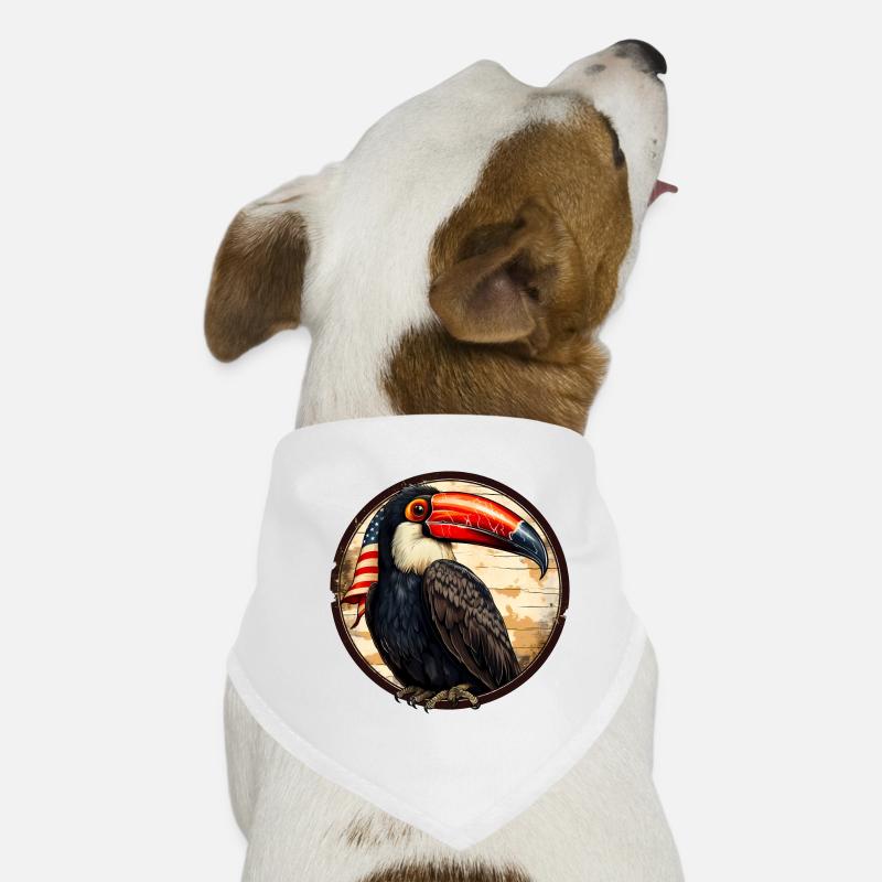 Toucan avec le drapeau de l’Amérique Bandana pour chien