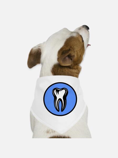 Icône de dentiste dentaire - Bandana pour chien - blanc - Devant