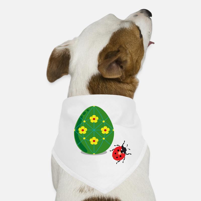 Osterei mit Marienkäfer - Hunde-Bandana - Weiß