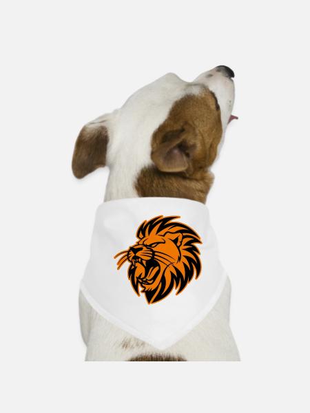 Symbole de la tête de lion Lion - Bandana pour chien - blanc - Devant