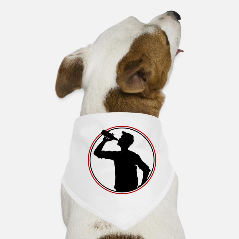 Trinker Bier Silhouette Hunde-Bandana