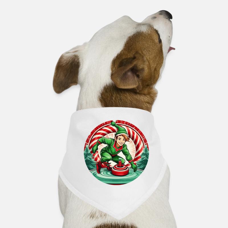 Weihnachtself Curling Hunde-Bandana
