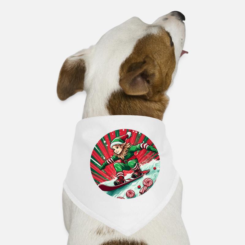 Planche à neige des elfes de Noël Bandana pour chien