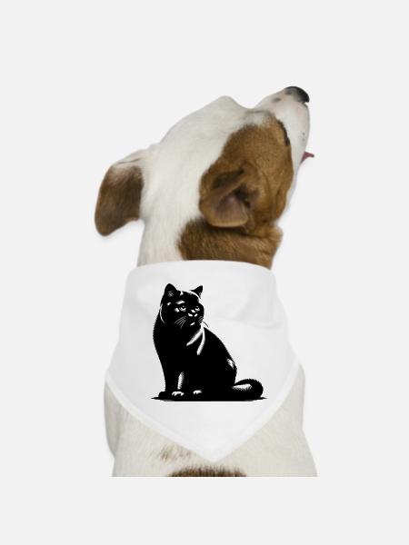Britisch Kurzhaar Katze - Hunde-Bandana - Weiß - Vorne