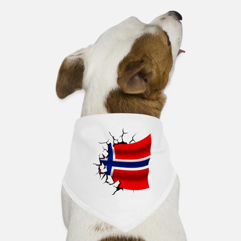 Drapeau de la Norvège - Norvège - Drapeau Broken Design Bandana pour chien