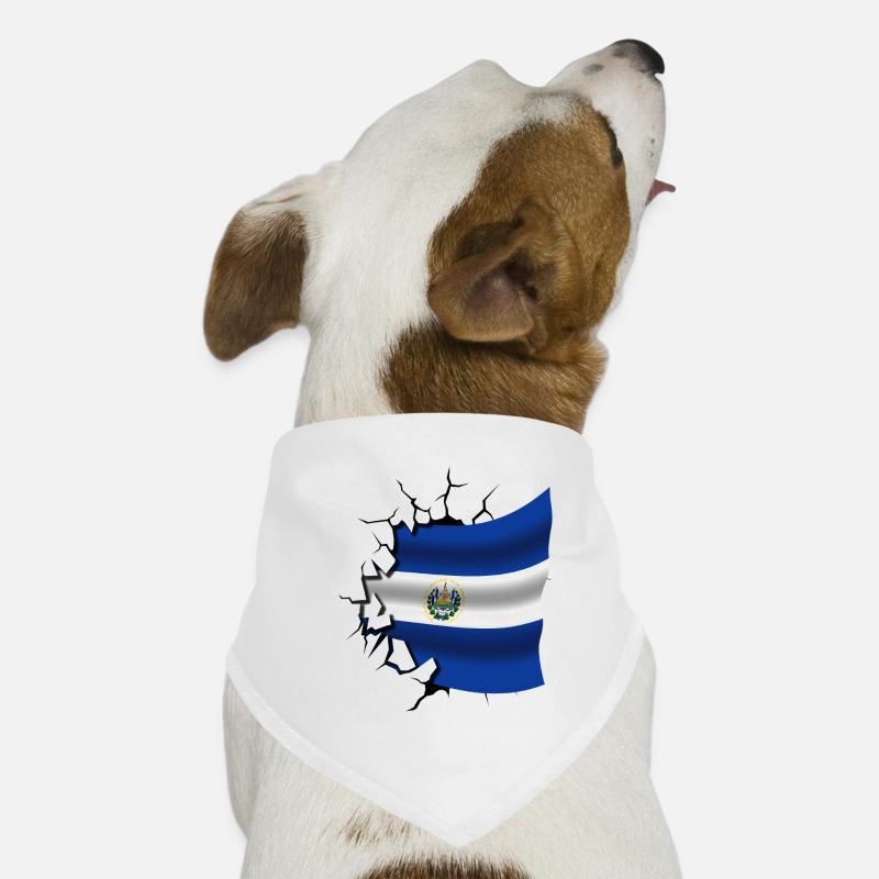 Drapeau du Salvador - Le Sauveur - Drapeau brisé Bandana pour chien