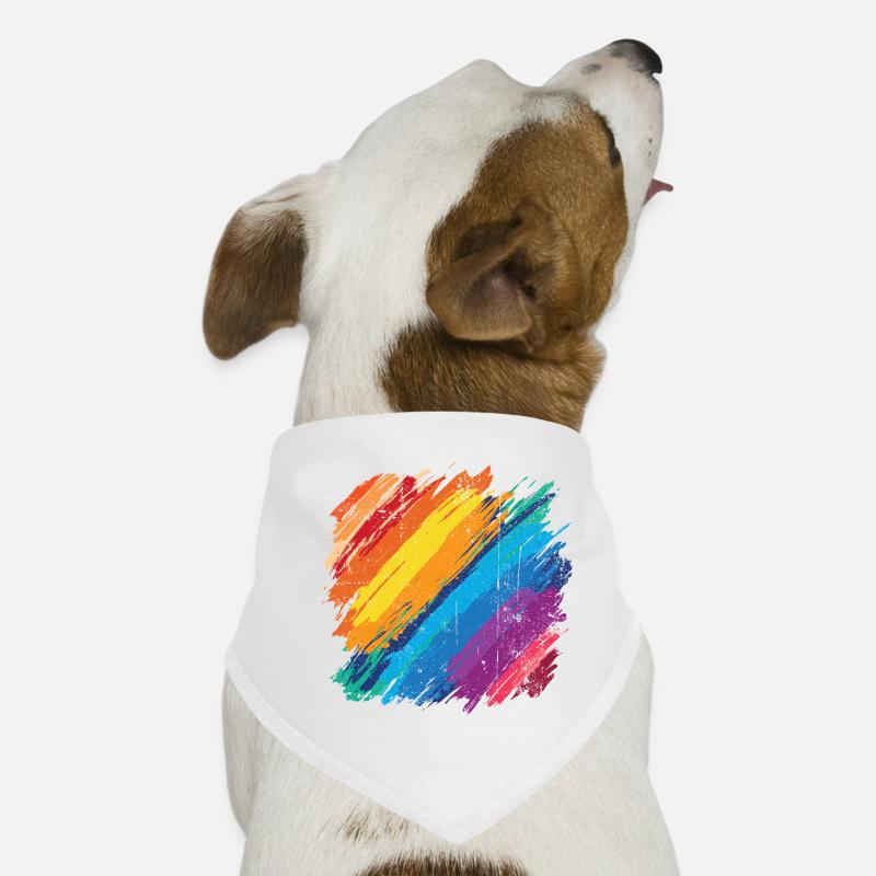 Vibrant Rainbow Brush Stroke Artwork Bandana pour chien