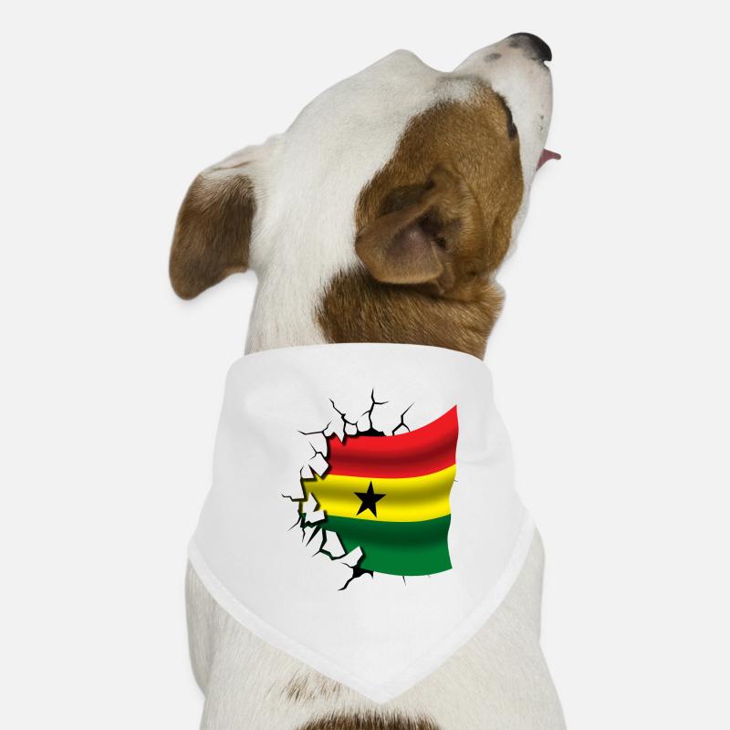 Drapeau du Ghana - Ghana - Drapeau Broken Design Bandana pour chien
