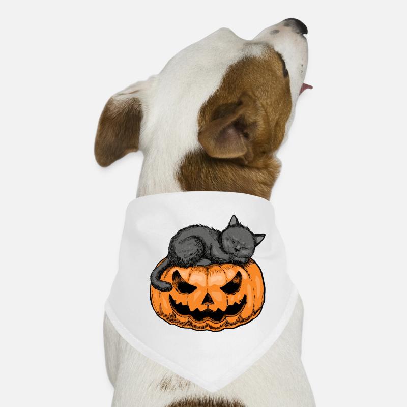 Chat endormi Halloween Design Bandana pour chien