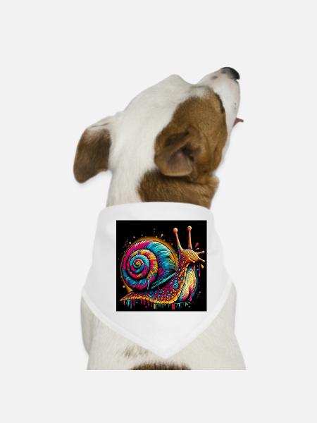 Snail - Dog Bandana - white - Front