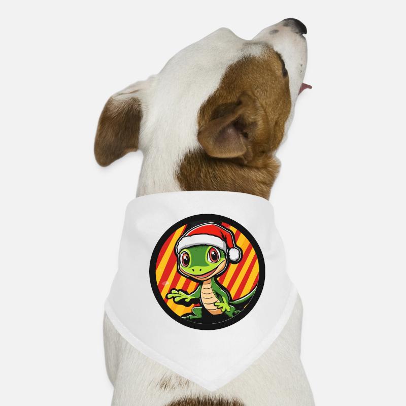 Dessin animé de Gecko de Noël Bandana pour chien