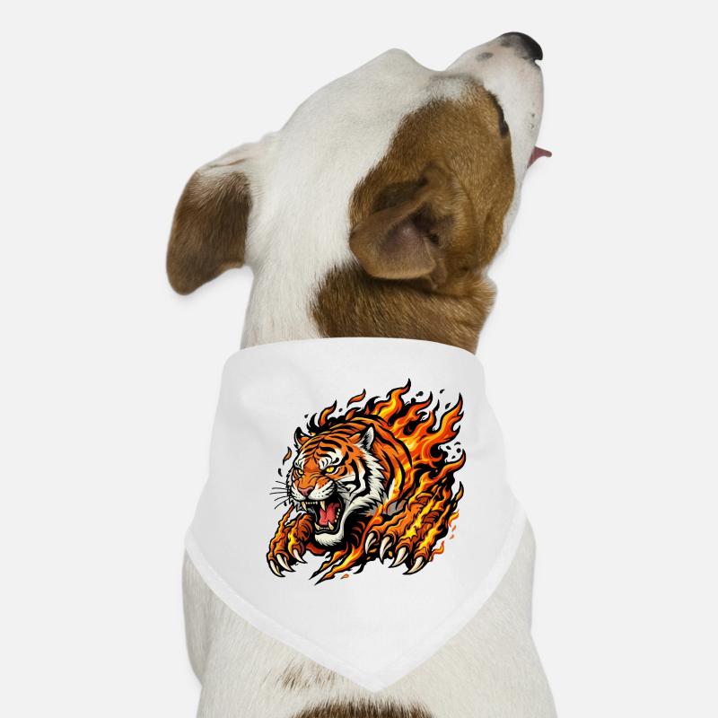 Flames Tiger: Burning Hunt Dog Bandana
