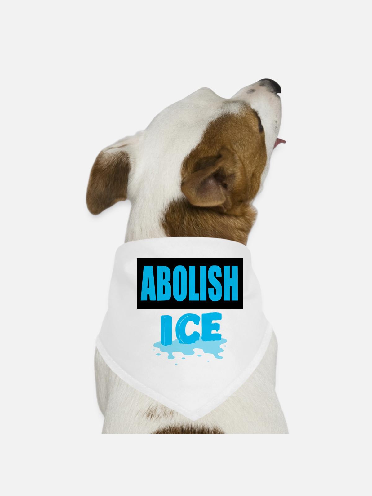 Abolish I.C.E: - Dog Bandana - white - Front