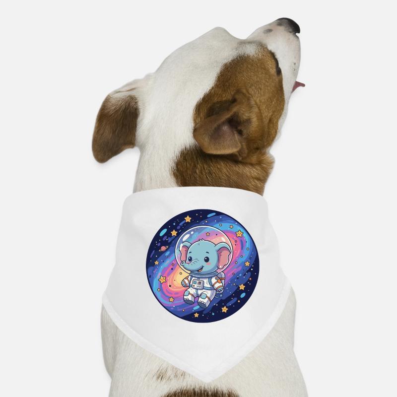 Éléphant spatial dans le casque d’astronaute Bandana pour chien