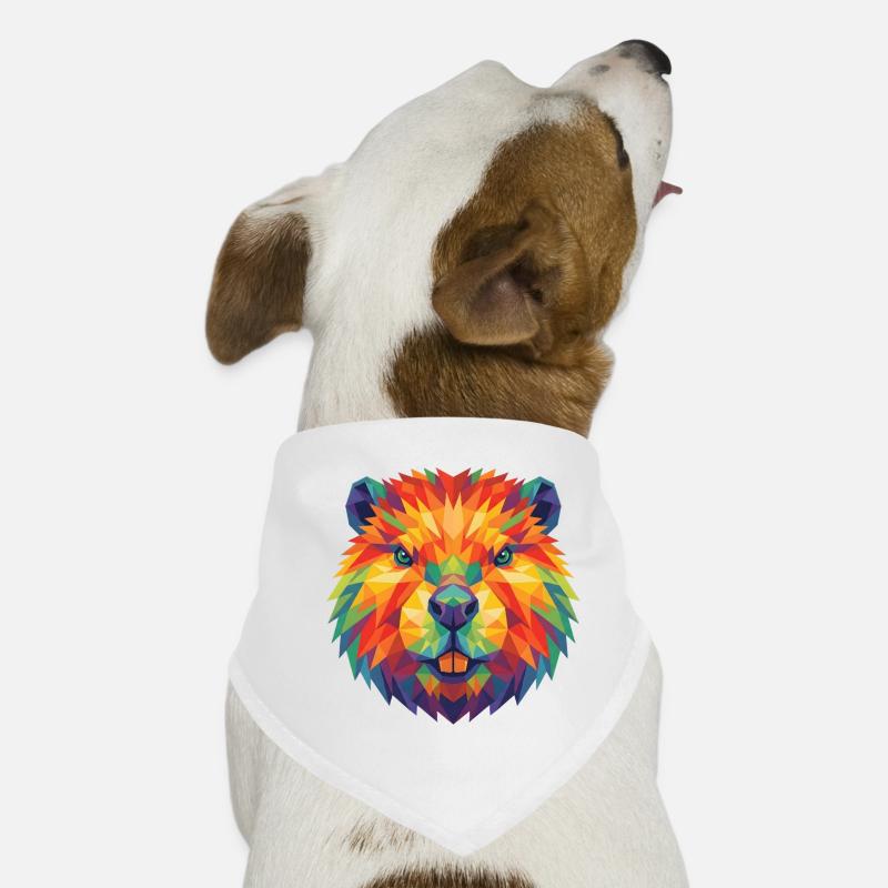 Bunter geometrischer Biberkopf-Pop-Art-Bober Hunde-Bandana