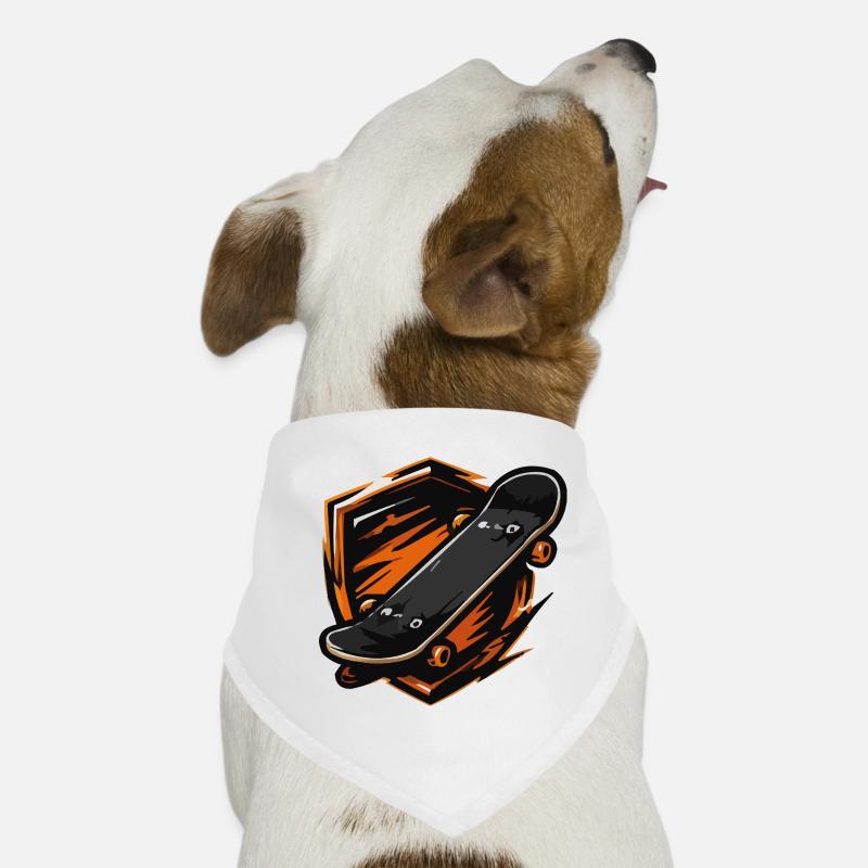 Flammendes Skateboard-Motiv Hunde-Bandana