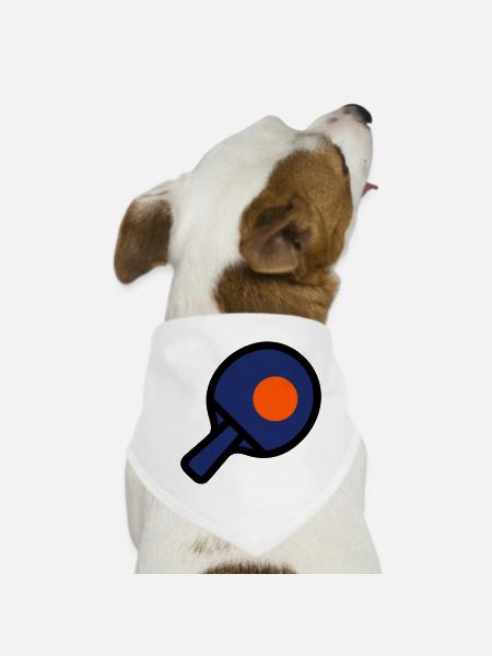 Tischtennis Schläger Ball Tischtennisturnier - Hunde-Bandana - Weiß - Vorne