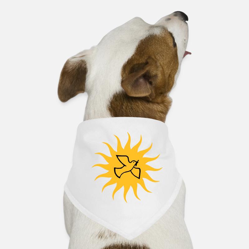 Friedenstaube Sonne - Hunde-Bandana - Weiß