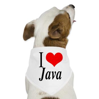Ich liebe Java - Hunde-Bandana - Weiß - Vorne