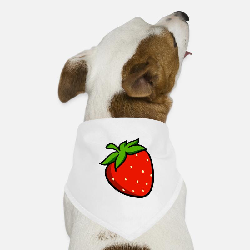 Erdbeeren - Hunde-Bandana - Weiß