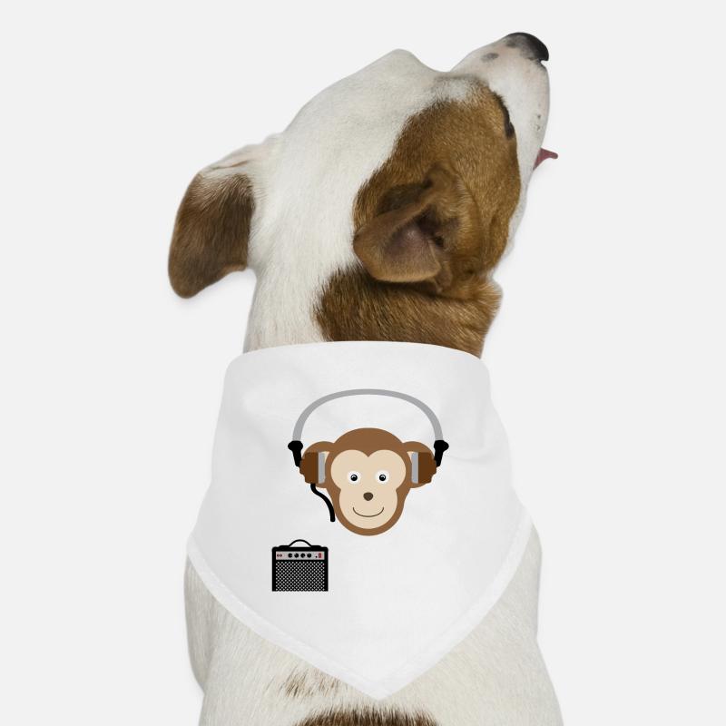 Affe mit Kopfhörern Musik Hunde-Bandana